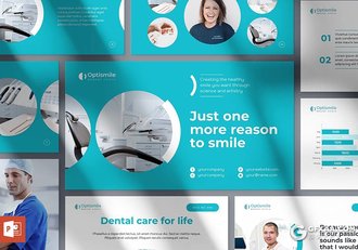 51页蓝色医学医疗行业牙科诊所介绍展示PPT模板 - 顶尖PPT
