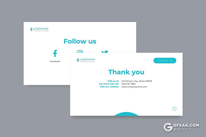 51页蓝色医学医疗行业牙科诊所介绍展示PPT模板 - 顶尖PPT