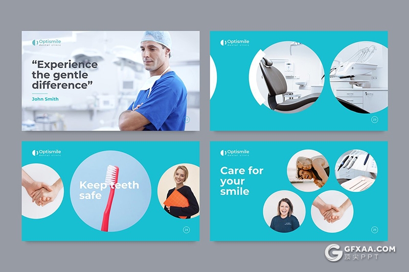 51页蓝色医学医疗行业牙科诊所介绍展示PPT模板 - 顶尖PPT