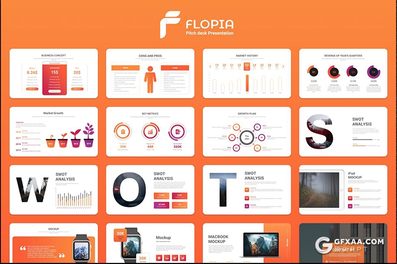 51页国外高端创意图形设计商务多用途PPT模板 附赠2500icon图标+卡通人物图形PPT模板 - 顶尖PPT