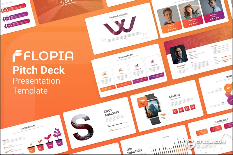 51页国外高端创意图形设计商务多用途PPT模板 附赠2500icon图标+卡通人物图形PPT模板 - 顶尖PPT