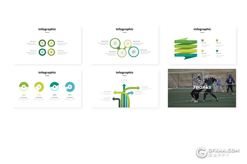 30页体育馆体育项目介绍展示keynote模板 5种主题配色 - 顶尖PPT