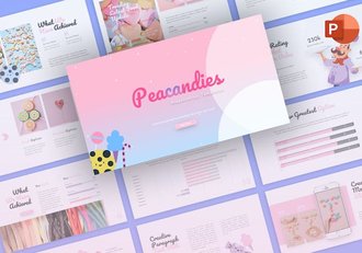 粉色唯美糖果超甜PPT模板 - 顶尖PPT