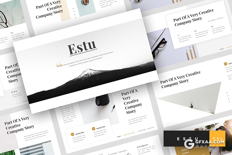 30页国外简约大气时尚风格Google slides模板 - 顶尖PPT