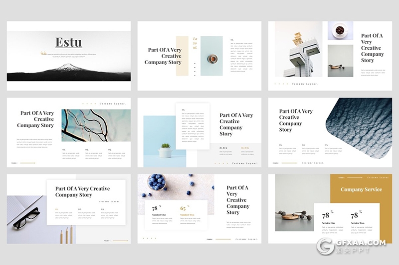 30页国外简约大气时尚风格Google slides模板 - 顶尖PPT