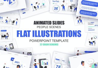 企业管理团队协作插画PPT模板 - 顶尖PPT