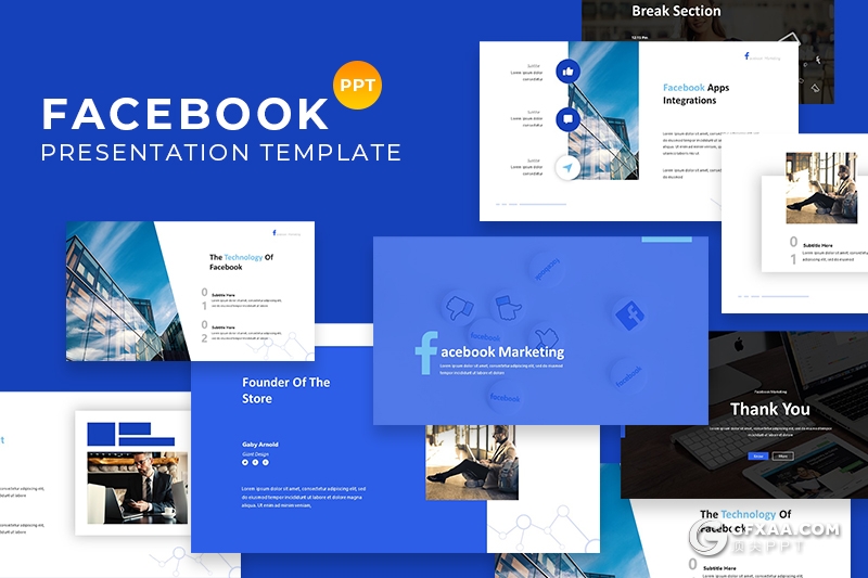 30页Facebook公司市场营销企业介绍PPT模板 - 顶尖PPT