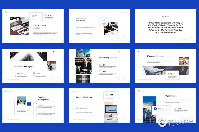 30页Facebook公司市场营销企业介绍Google slides模板 - 顶尖PPT