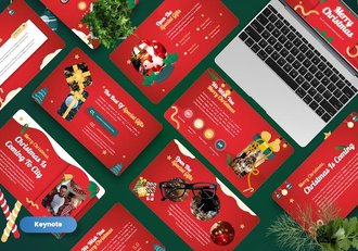 圣诞快乐创意国外圣诞节keynote模板 - 顶尖PPT