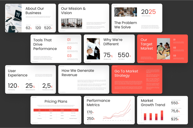 商业计划市场规模营收用户增长数据展示PPT模板 - 顶尖PPT