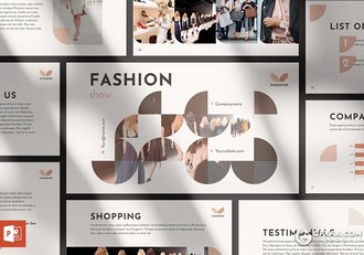 51页时尚服装展示时装秀展示介绍PPT模板 - 顶尖PPT