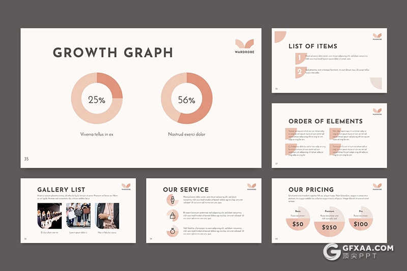 51页时尚服装展示时装秀展示介绍PPT模板 - 顶尖PPT