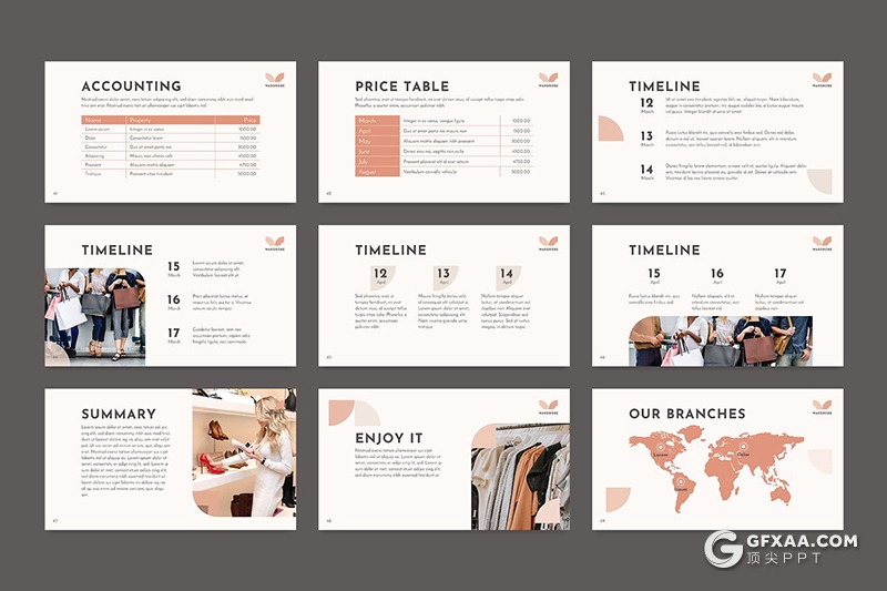 51页时尚服装展示时装秀展示介绍PPT模板 - 顶尖PPT