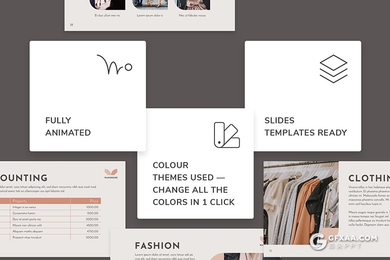 51页时尚服装展示时装秀展示介绍PPT模板 - 顶尖PPT