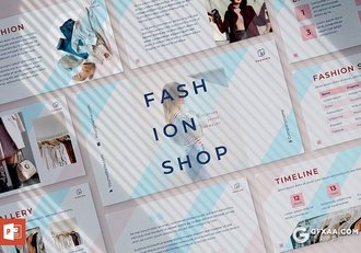 51页时尚服装站时装秀模特写真通用PPT模板 - 顶尖PPT