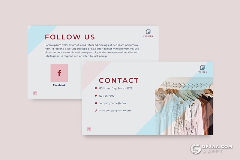 51页时尚服装站时装秀模特写真通用PPT模板 - 顶尖PPT