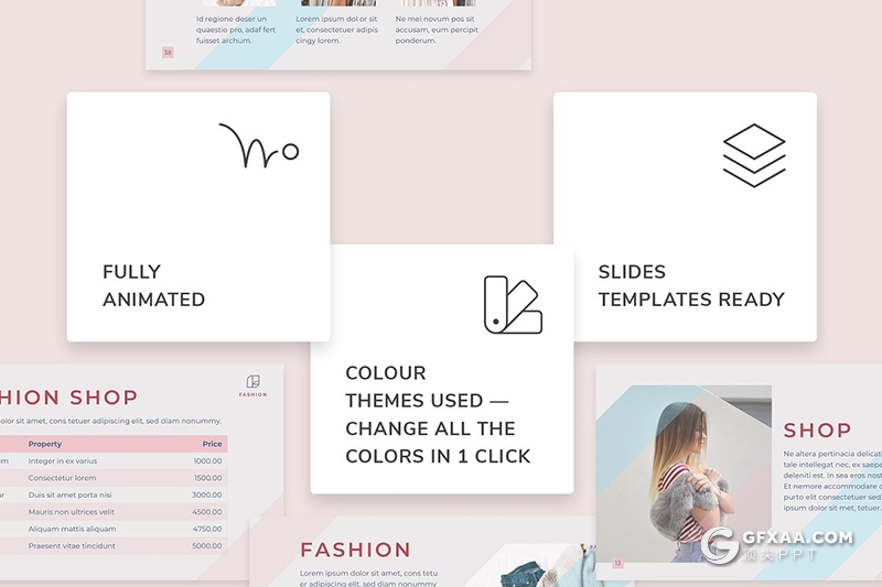 51页时尚服装站时装秀模特写真通用PPT模板 - 顶尖PPT