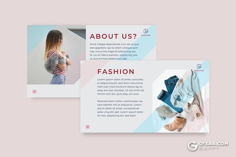 51页时尚服装站时装秀模特写真通用PPT模板 - 顶尖PPT