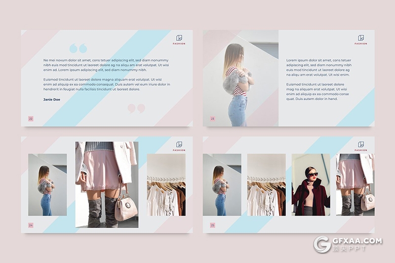 51页时尚服装站时装秀模特写真通用PPT模板 - 顶尖PPT