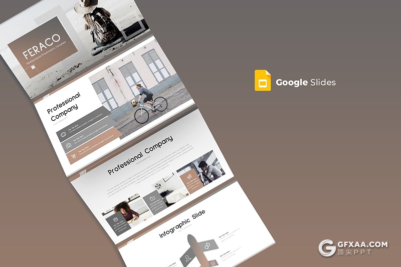 30页扁平化简约风格公司团队户外项目活动Google slides模板5种主题配色 - 顶尖PPT