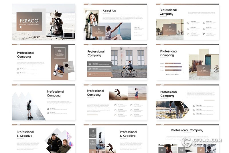 30页扁平化简约风格公司团队户外项目活动PPT模板5种主题配色 - 顶尖PPT