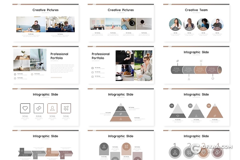 30页扁平化简约风格公司团队户外项目活动PPT模板5种主题配色 - 顶尖PPT