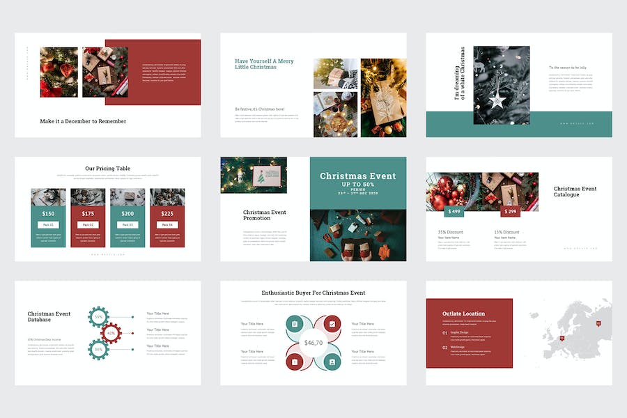 圣诞节活动圣诞新年快乐祝福keynote模板 - 顶尖PPT