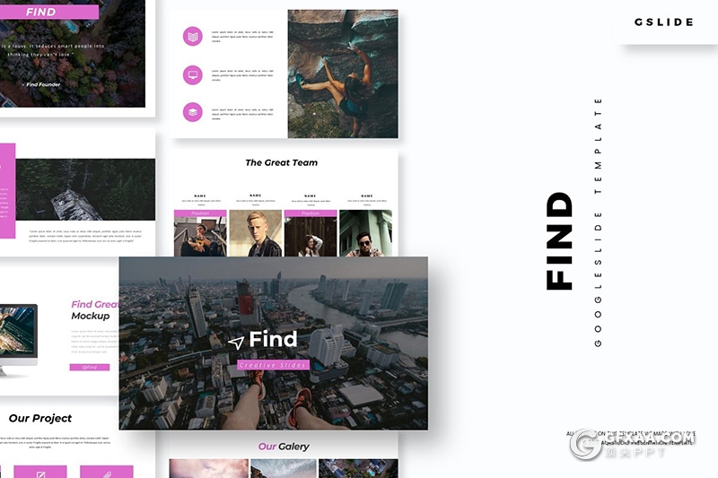 30页扁平化商务风格企业团队介绍多用途Google slides模板5种主题配色 - 顶尖PPT