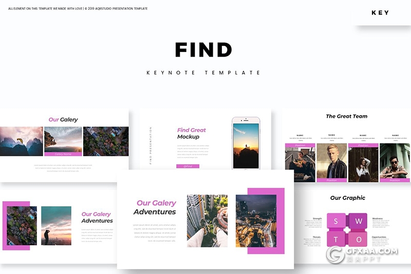 30页扁平化商务风格企业团队介绍多用途keynote模板5种主题配色 - 顶尖PPT