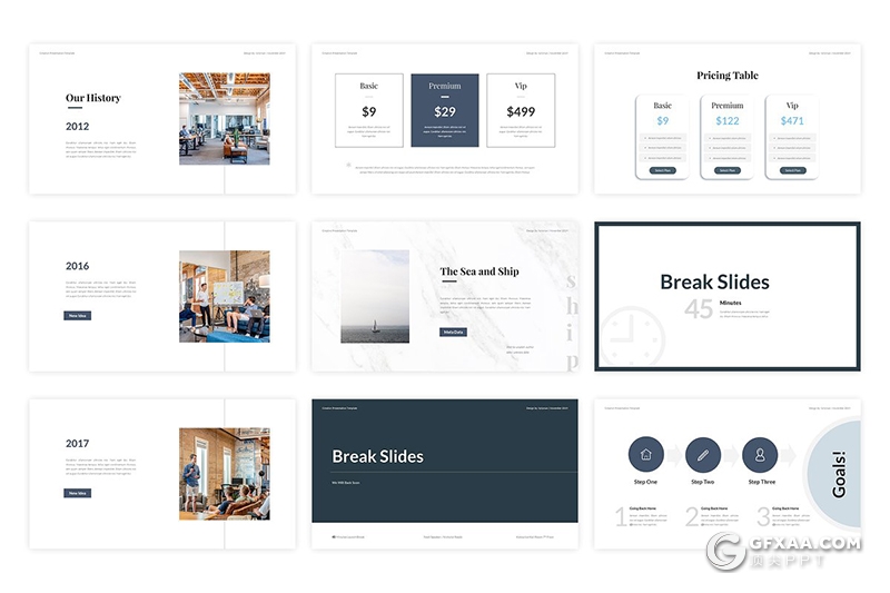 44页简约风格欧美商务多用途Google slides模板 - 顶尖PPT