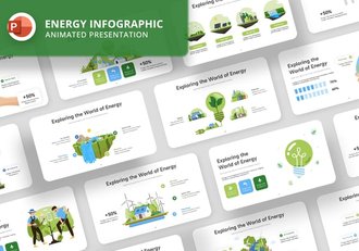 绿色能源信息图形PPT模板 - 顶尖PPT
