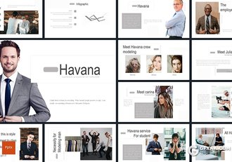 30页企业团队人员介绍团队人员肖像展示PPT模板5种主题配色 - 顶尖PPT