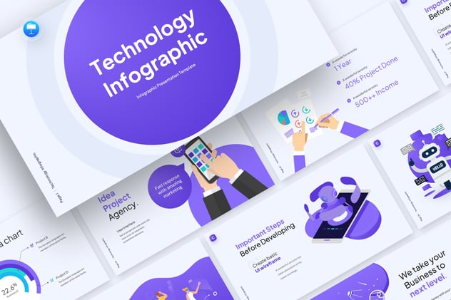 创意人物场景插画技术信息图形keynote模板 - 顶尖PPT