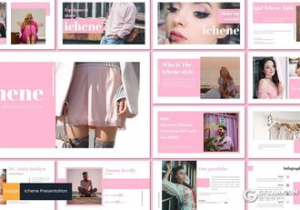 30页扁平化时尚服装秀服装展示Google slides模板5种主题配色 - 顶尖PPT