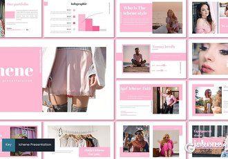 30页扁平化时尚服装秀服装展示keynote模板5种主题配色 - 顶尖PPT