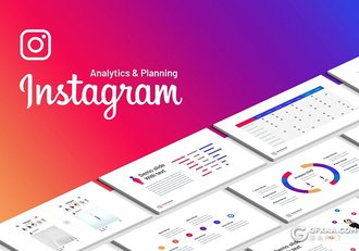 Instagram社交app应用介绍展示数据分析通用PPT模板 - 顶尖PPT