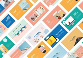 50页国外扁平化简约小清新多用途PPT模板 - 顶尖PPT