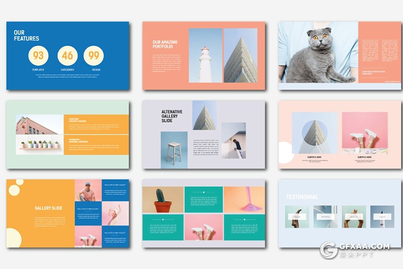 50页国外扁平化简约小清新多用途keynote模板 - 顶尖PPT