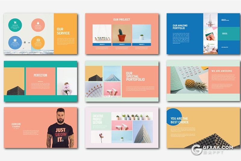 50页国外扁平化简约小清新多用途keynote模板 - 顶尖PPT