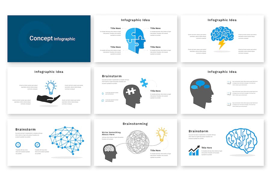 创意人物概念插画图形keynote模板 - 顶尖PPT