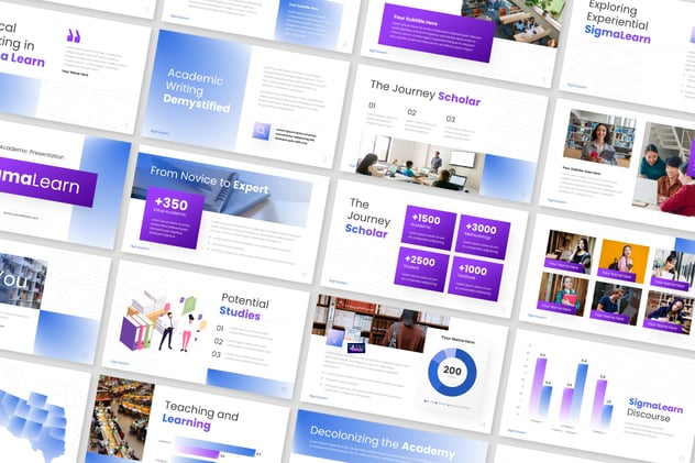 渐变风格学术研究keynote模板 - 顶尖PPT