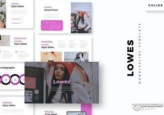 30页扁平化简约时尚服装展示多用途Google slides模板5种主题配色 - 顶尖PPT