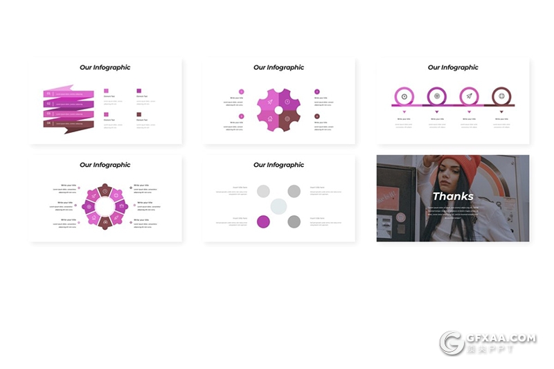 30页扁平化简约时尚服装展示多用途PPT模板5种主题配色 - 顶尖PPT