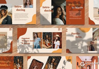 45页复古风格时尚服装秀模特摄影展示PPT模板 - 顶尖PPT