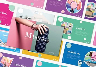 42页彩色欧美时尚流行风格摄影人物图片展示PPT模板 - 顶尖PPT