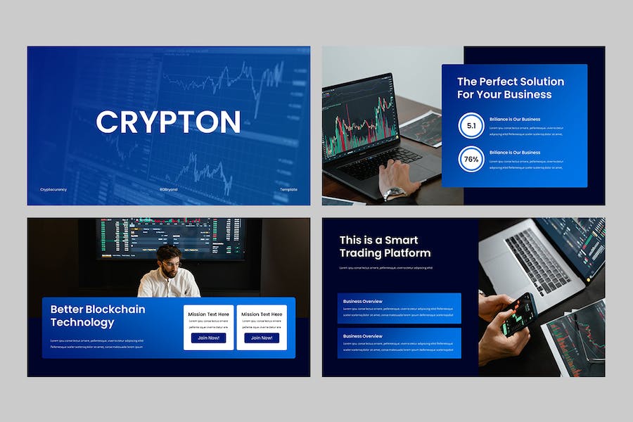 加密货币数字资产区块链投资PPT模板 - 顶尖PPT