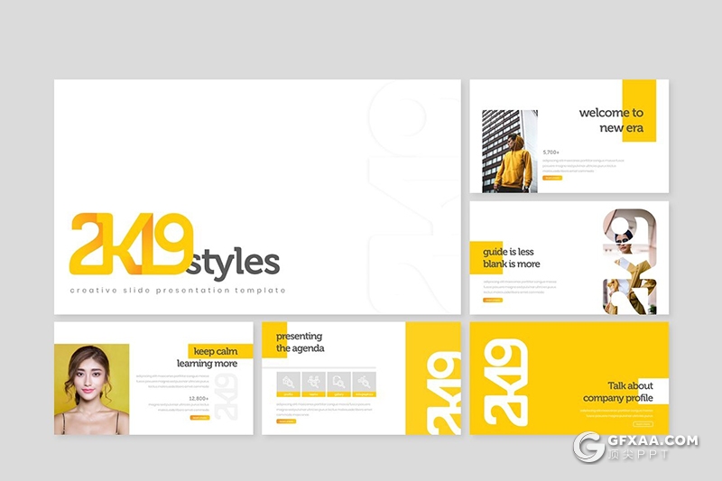 30页国外扁平化小清新商务工作汇报总结PPT模板5种主题配色 - 顶尖PPT