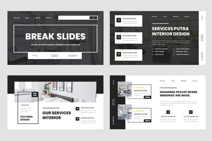 室内设计装修方案展示讲述Keynote模板 - 顶尖PPT