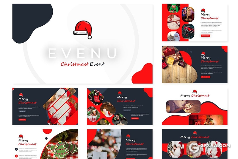 30页国外圣诞节主题活动策划节日介绍PPT模板5种配色方案 - 顶尖PPT