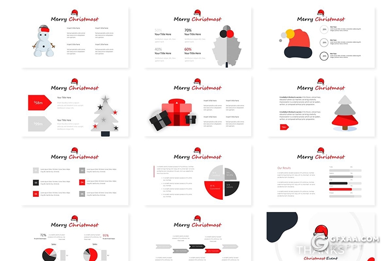 30页国外圣诞节主题活动策划节日介绍PPT模板5种配色方案 - 顶尖PPT